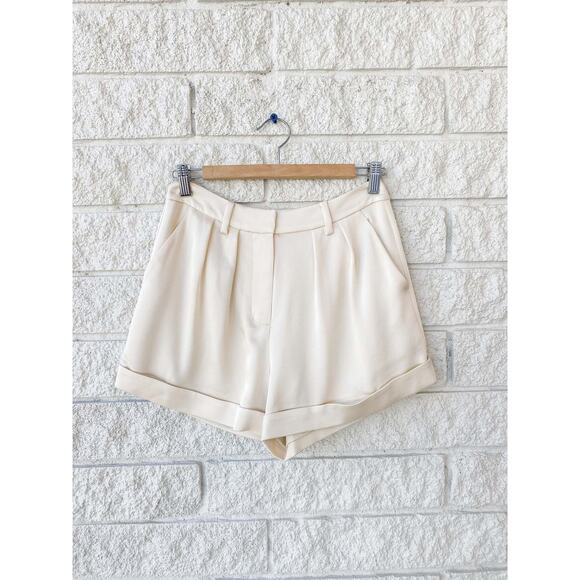 Simkhai Devan Silky Pleated Shorts in Ecru ivory Cream US 4 NEW NWT - Picture 5 of 13